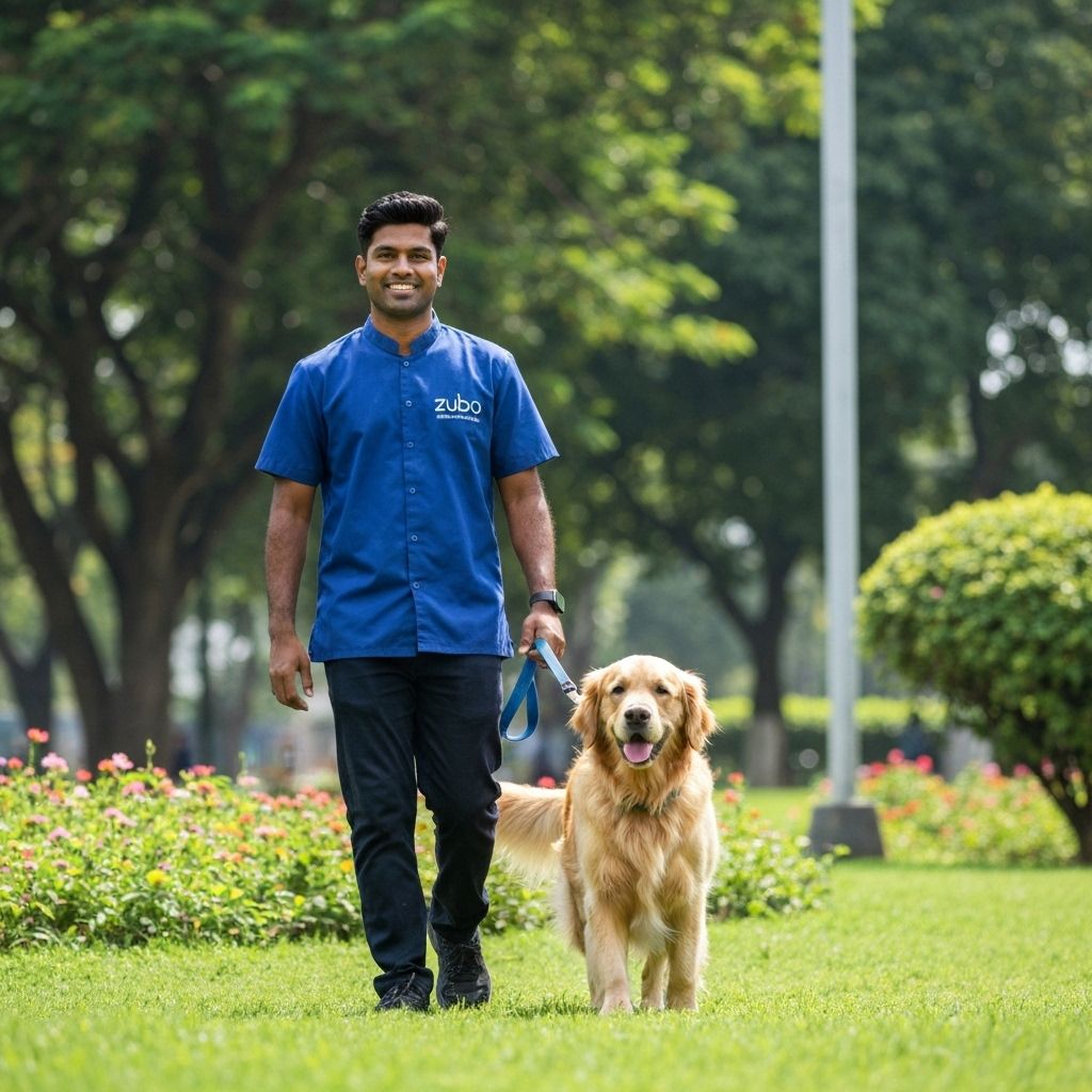 Zubo walker with dog in Bengaluru